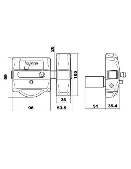 CERROJO CSI LLAVE EXTERIOR LATONADO