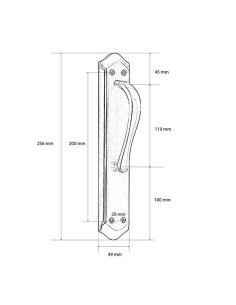 ASA CORTA C/PLACA. LATONADA. 49xh256 mm. 2