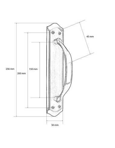 MANILLON C/ PLACA.PULIDO SAT.49xh256 mm.