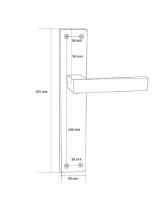 MANILLA PLACA. 50xh255 mm. NEGRO. 2