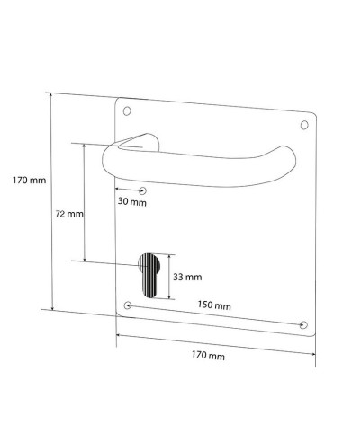 MANILLA PLACA 170x170.BOCALL. 72. INOX.