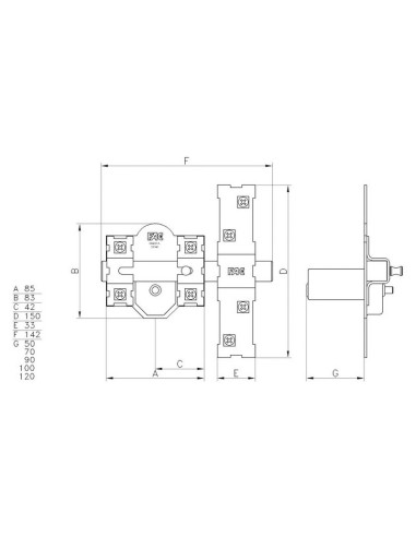 CERROJO 301RP/80 50 MM.      DORADO