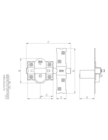 CERROJO 301RP/80 50 MM.      DORADO