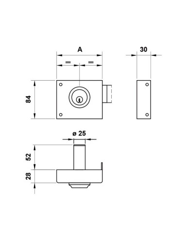 CERRADURA SOBREP.Nº11 140MM.DCH JIS