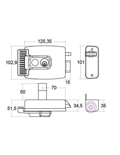 CERRADURA SOBREP.ELEC.Nº1903.IZQ.50-80MM 2