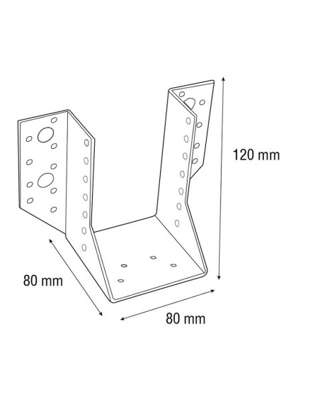 SOPORTE DE VIGA ABIERT.ZN. 80x120.15 UNI