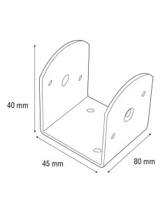 SOPORTE  VIGA INCLL"U" . 45x80xh40.15U. 2
