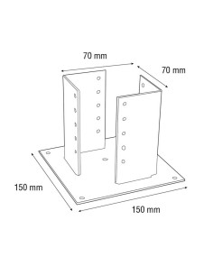 SOPORTE SUELO 70x70. PLACA 150x150. 8U. 2