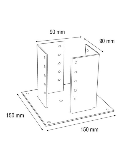 SOPORTE SUELO 90x90. PLACA 150x150. 8 U.