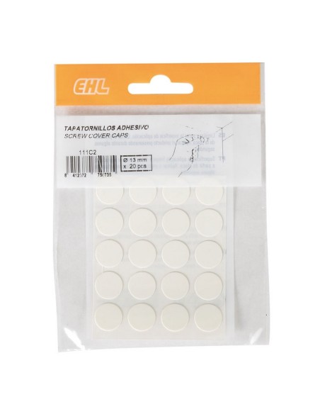 TAPA TORNILLOS ADH. 20 UD. BLANCO.