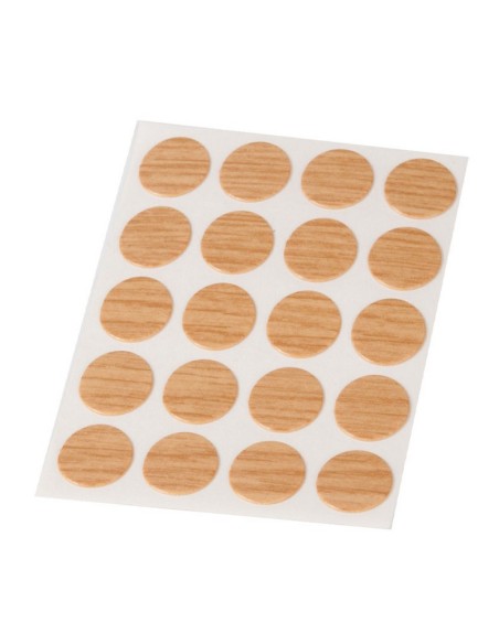 TAPA TORNILLOS ADHESIVO. 20 UD. ROBLE.