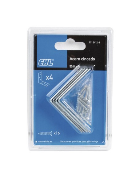 ESCUADRA ANGULO CINC. 40X15MM 4 UDS. EHL