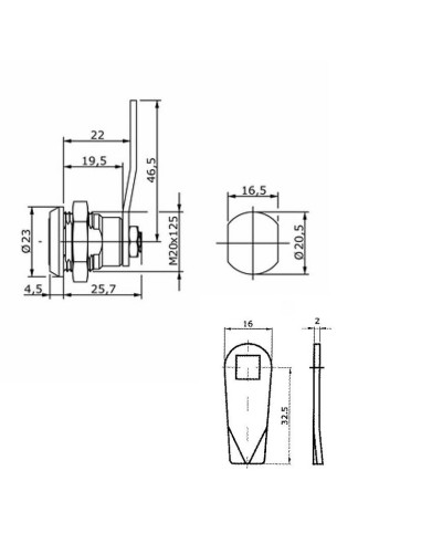 CERRADURA BUZÓN.  LENGUETA RECTA. EHL