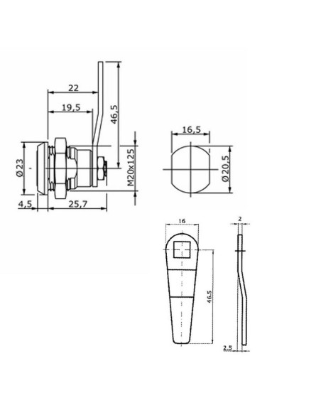 CERRADURA BUZÓN. LENGUETA LARGA. EHL