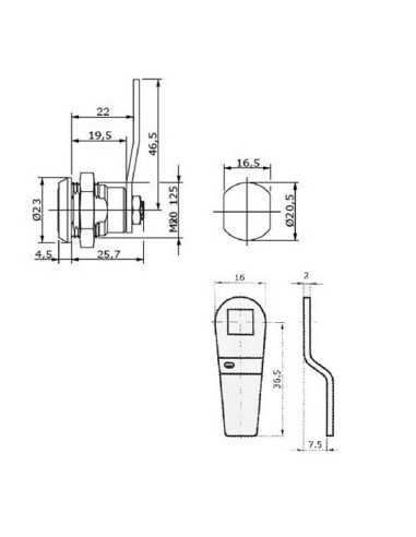 CERRADURA BUZÓN. LENGUETA CURVA. EHL