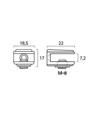 SOPORTE ESTANTE CRISTAL. 3-6 MM.BLCO.EHL