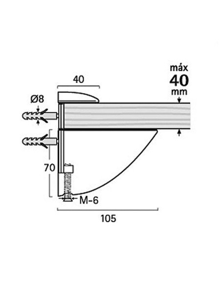 SOPORTE ESTANTE.3-40 MM. BLANCO. EHL
