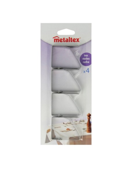 PINZAS SUJETAMANTELES INOX. 4 UNIDADES