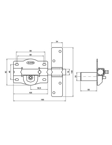CERROJO 1202 BOTON 105MM ESMALTADO