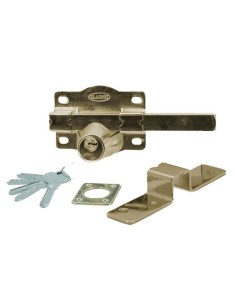 CERROJO 1203 LLAVE 105MM LATONADO 2