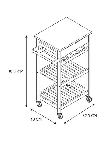 CARRITO AUXILIAR C/RUEDAS BLANCO
