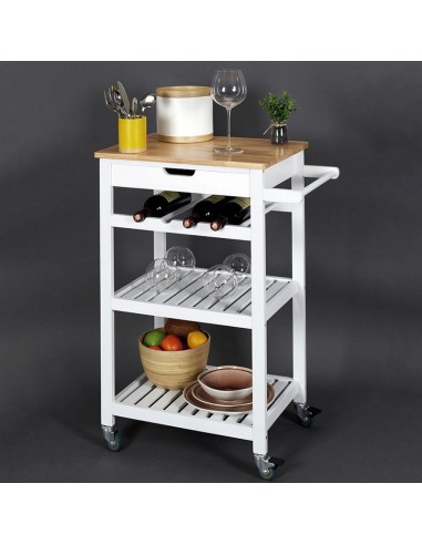 CARRITO AUXILIAR C/RUEDAS BLANCO