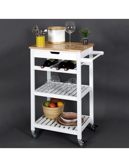 CARRITO AUXILIAR C/RUEDAS BLANCO