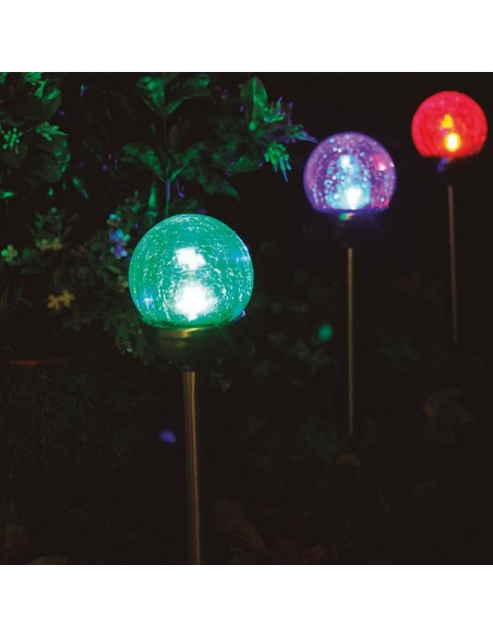 BALIZA SOLAR DE CRISTAL IP44 RGB 12 UDS