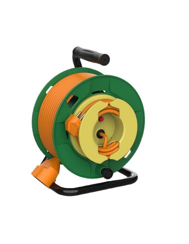 ENROLLACABLE TAMBOR ELECT. NARANJA 25 M