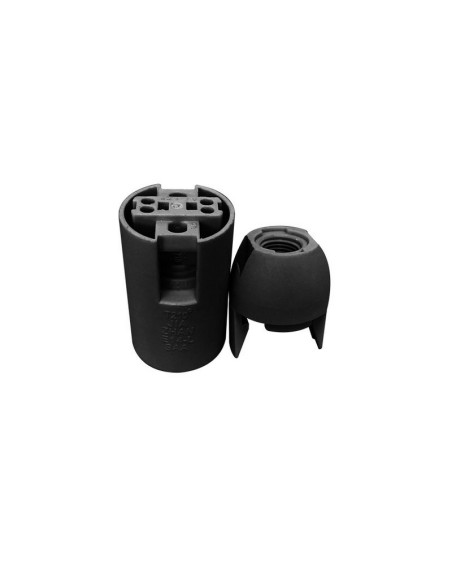 PORTALAMPARAS LISO E14 NEGRO