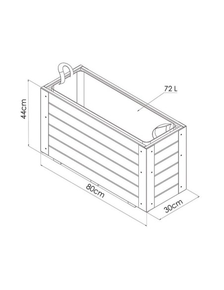 JARDINERA BAMBOU 80X30X43,5 CM, 72L