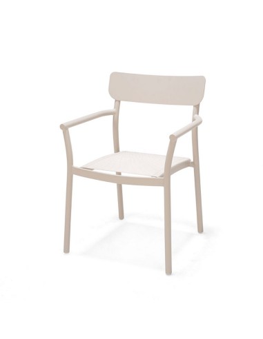 SILLA JARDIN TILOS BEIGE APILABLE