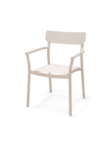 SILLA JARDIN TILOS BEIGE APILABLE