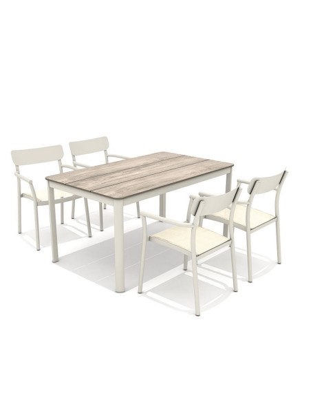 SILLA JARDIN TILOS BEIGE APILABLE