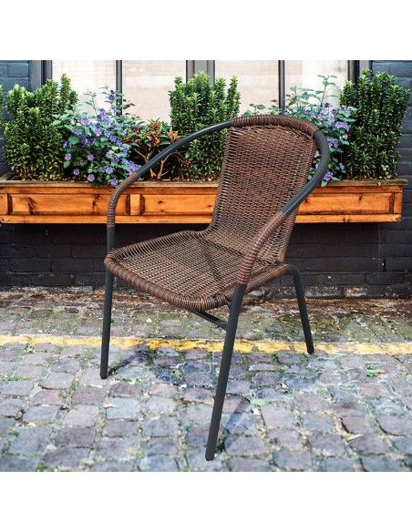 SILLA JARDIN NORI MARRÓNN APILABLE