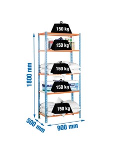 ESTANTERIA MADERCLICK 5/500 AZUL/NARANJA 2
