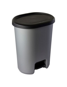 CUBO BASURA PEDAL 45L.GRIS METAL.HABITEX