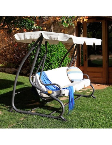 BALANCÍN/CAMA 3 PLAZAS TOLDO POLIÉSTER