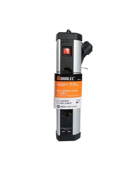 BASE MULTIPLE ALUMINIO 2 USB A