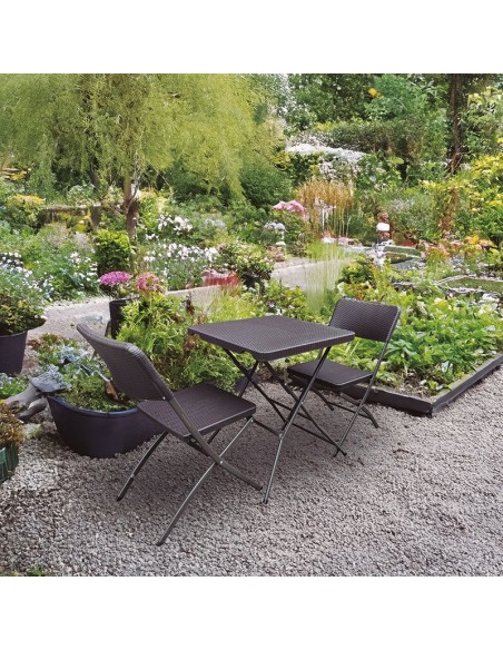 CONJUNTO MESA + 2 SILLAS PLEGABLE