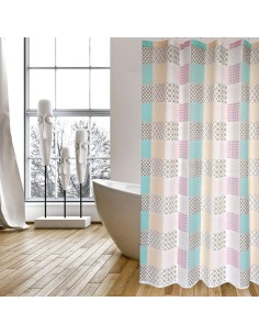 CORTINA BAÑO POLIEST.180X200 ROSA