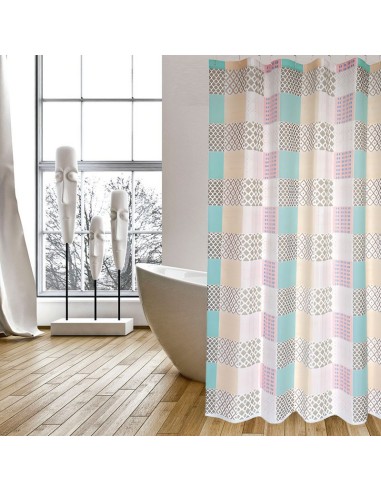 CORTINA BAÑO POLIEST.180X200 ROSA