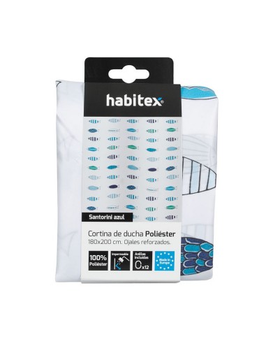 CORTINA BAÑO POLIEST.180X200 SANTORINI