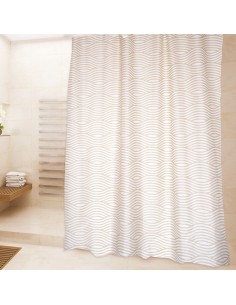 CORTINA BAÑO POLIEST.180X200 WAVE BEIGE