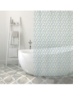 CORTINA BAÑO PVC 180X200CM.ALGAE BLUE