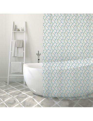 CORTINA BAÑO PVC 180X200CM.ALGAE BLUE