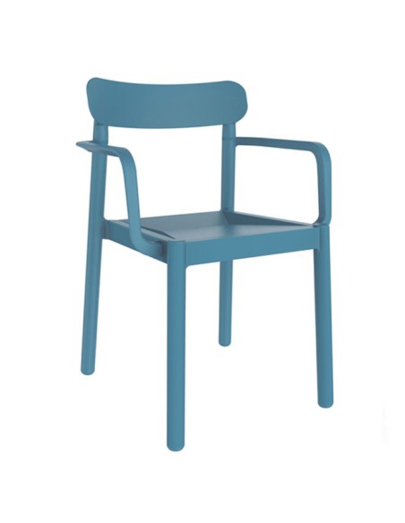SILLA CON BRAZOS AZUL RETRO ELBA