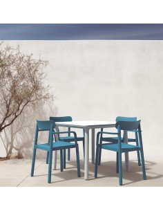 SILLA CON BRAZOS AZUL RETRO ELBA 2