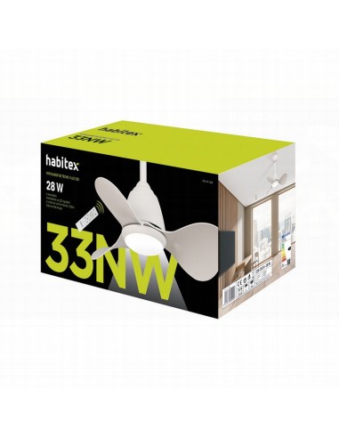 VENTILADOR TECHO LED BLANCO HABITEX 33NW