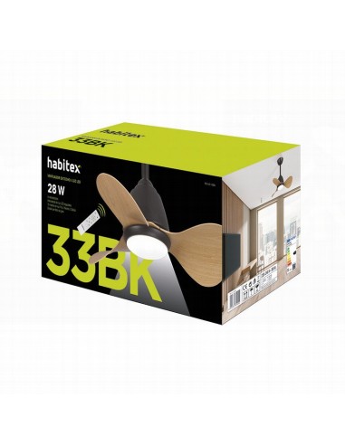 VENTILADOR TECHO LED NEGRO HABITEX 33BK